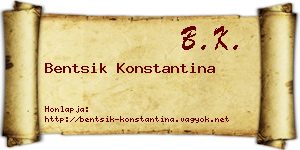 Bentsik Konstantina névjegykártya